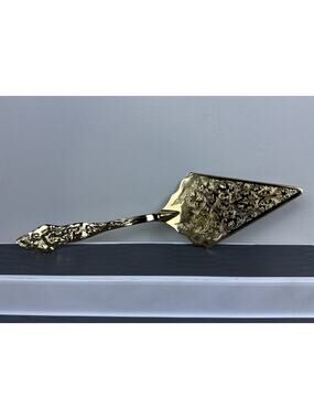 VINTAGE RAIMOND GOLD PLATED Embossed Cake Server Wedding 12”